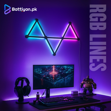 Buy RGB Lines by Battiyan 9 Pcs RGB Bars| Nanoleaf Lines Alternative in Pakistan | Smart App Controlled LED Wall Lights