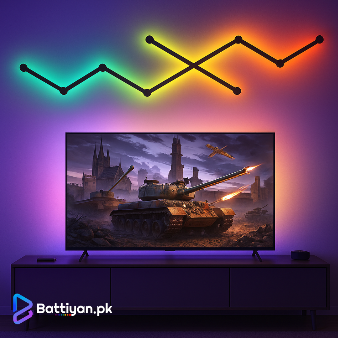 Buy RGB Lines by Battiyan 9 Pcs RGB Bars| Nanoleaf Lines Alternative in Pakistan | Smart App Controlled LED Wall Lights
