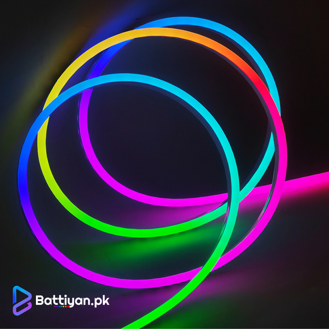 RGB Neon by Battiyan | 5M Dream Color RGBIC LED Neon Strip | Smart App & Remote Control | Waterproof Neon Light Pakistan